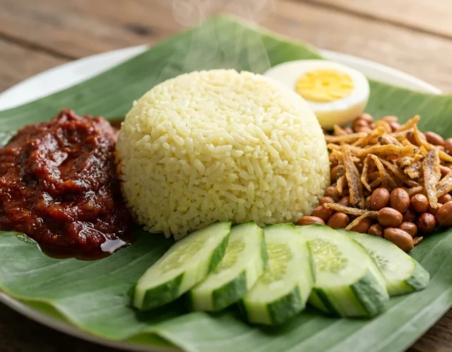 Ilustrasi hidangan Nasi Lemak