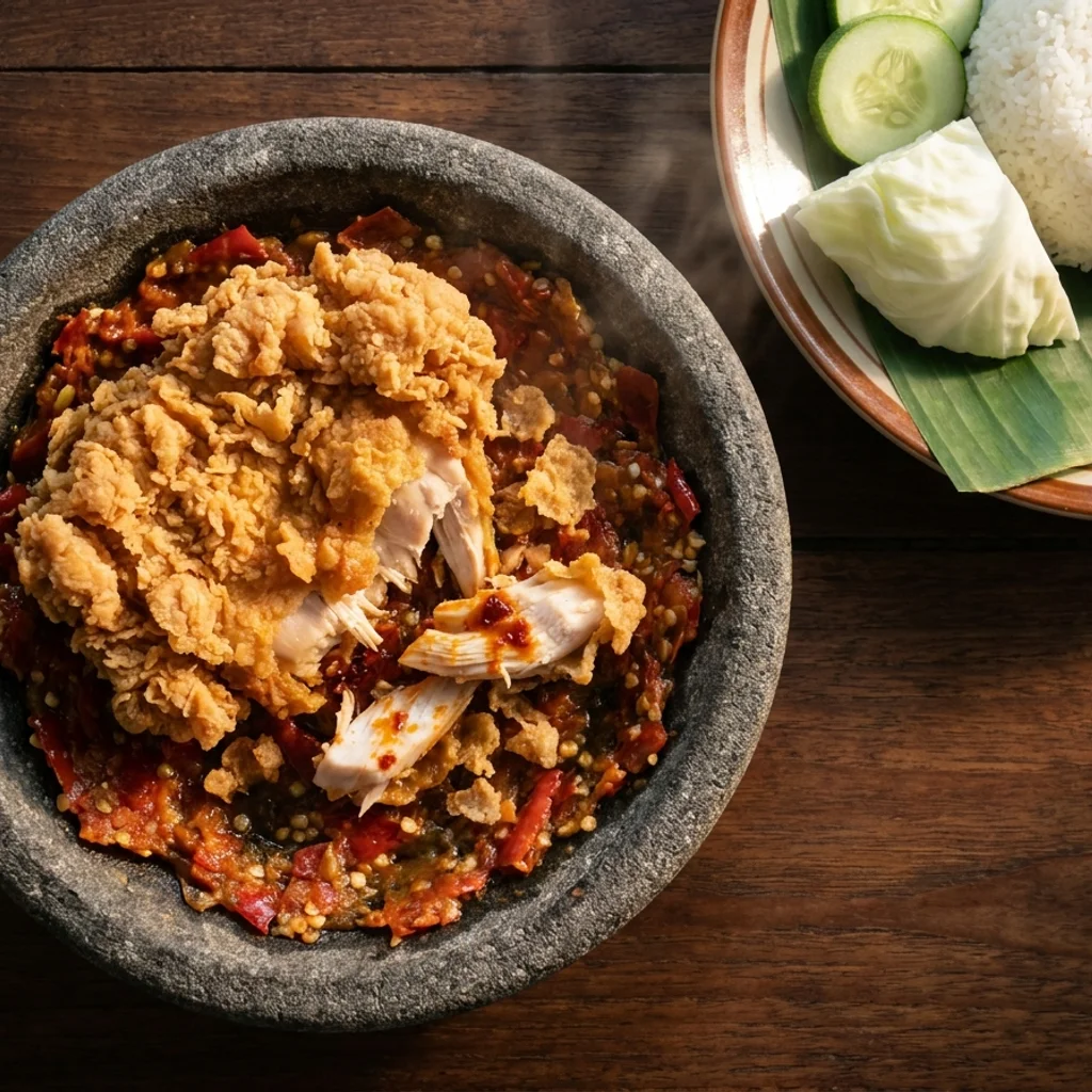 Ayam Geprek Rangup Sambal Bawang Cili Padi