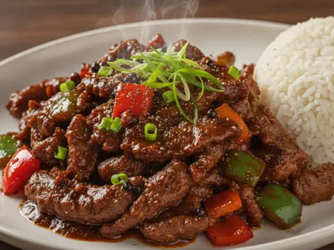 Daging Masak Black Pepper siap dihidangkan