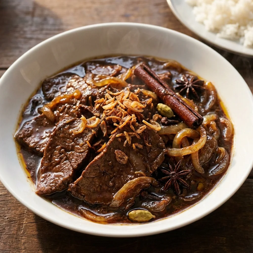 Resepi Daging Masak Hitam Berempah Kuah Pekat