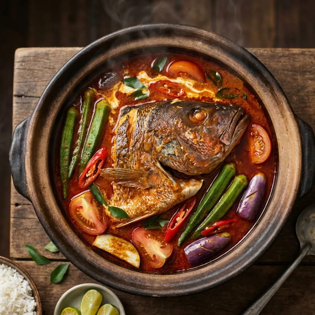 Kari Kepala Ikan Merah Pekat Ala Mamak