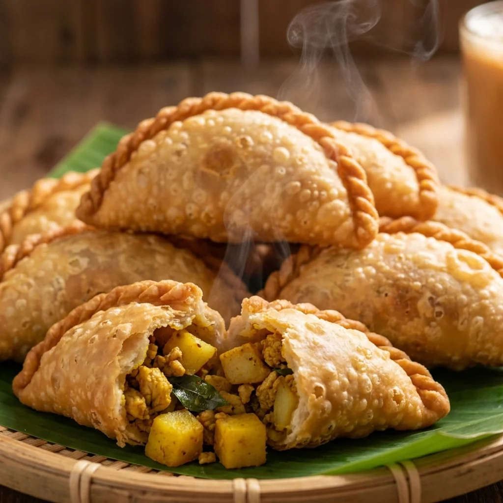 Karipap Kentang Inti Kari Versi Lipat Mudah