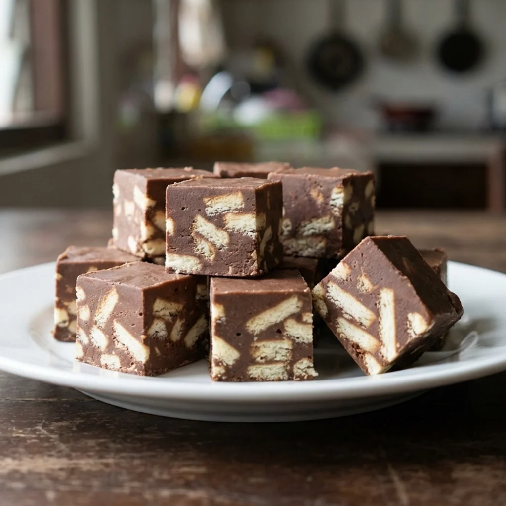 Kek Batik Klasik Biskut Marie Tanpa Bakar