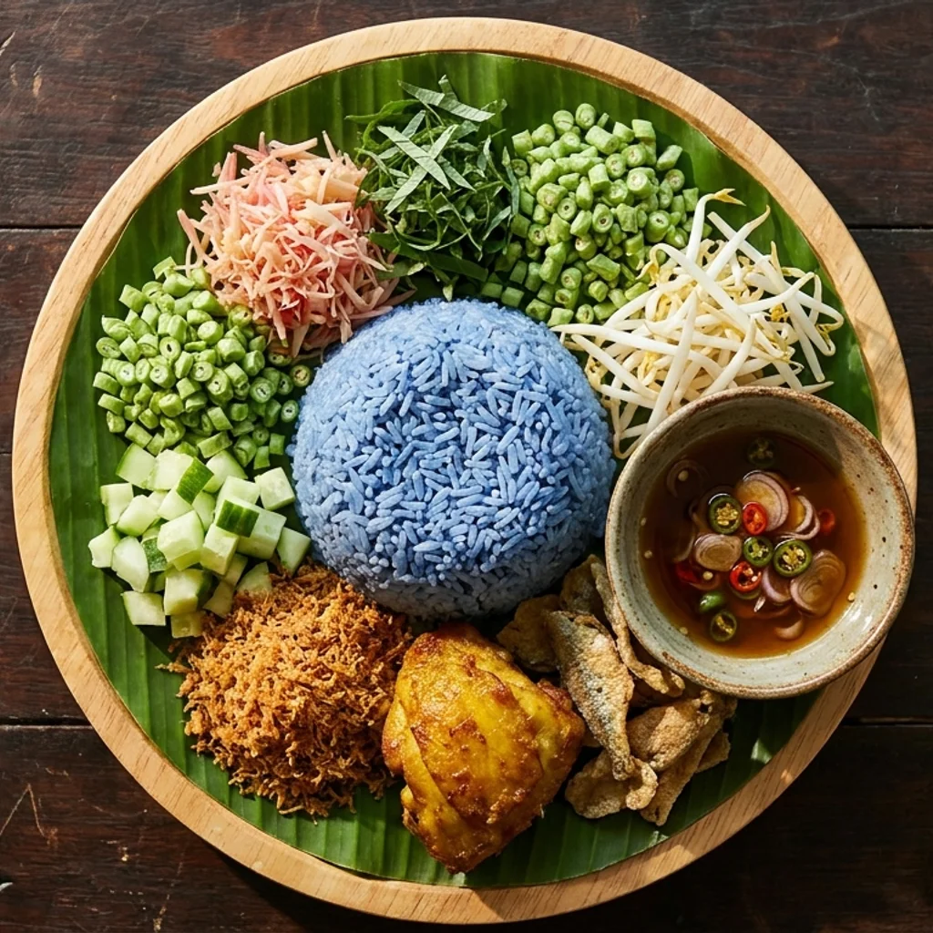 Nasi Kerabu Kelantan Nasi Biru Bunga Telang