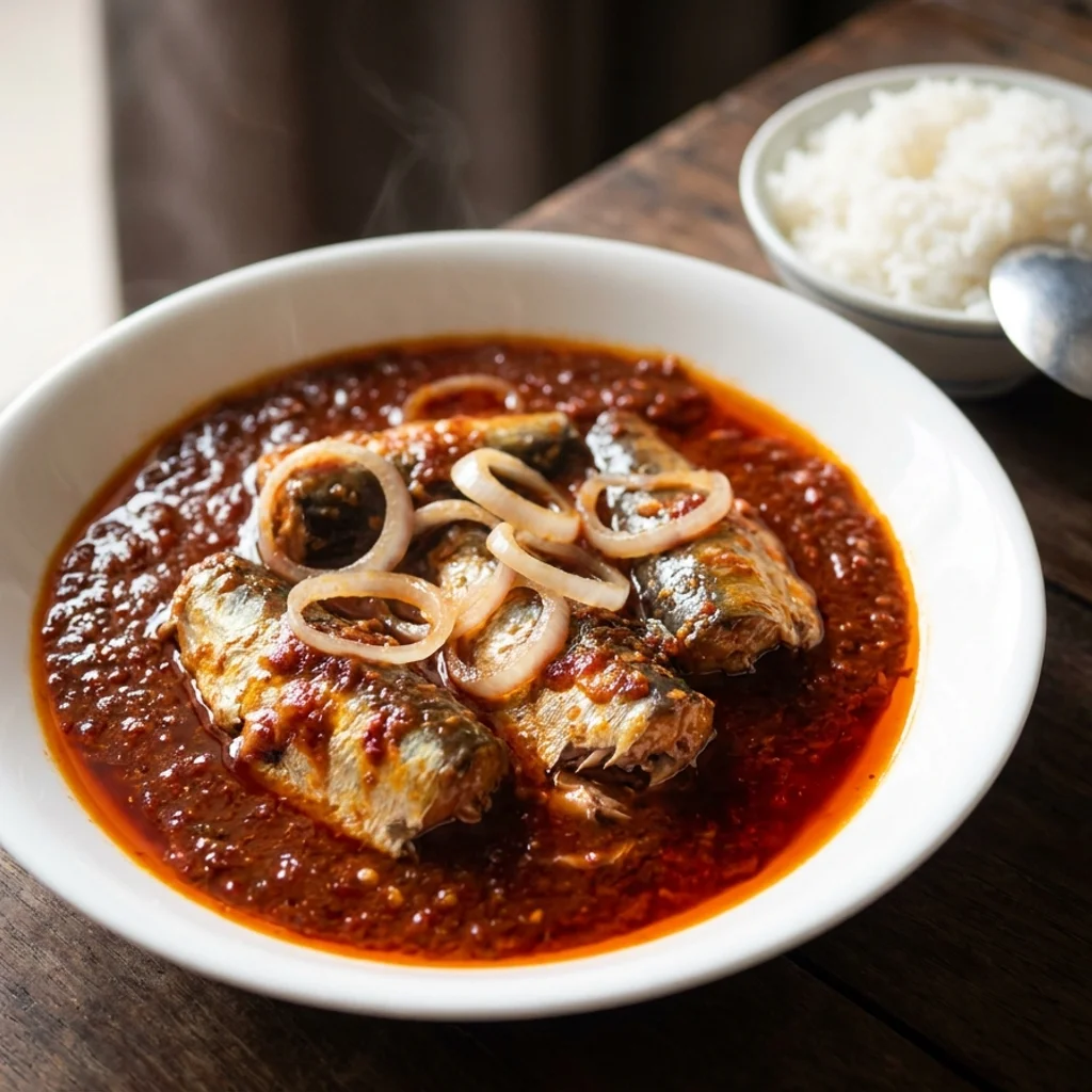 Resepi Sambal Sardin Tin Berkuah Pekat & Pedas