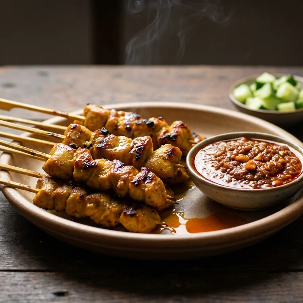 Sate Ayam Kuah Kacang Bakar Arang