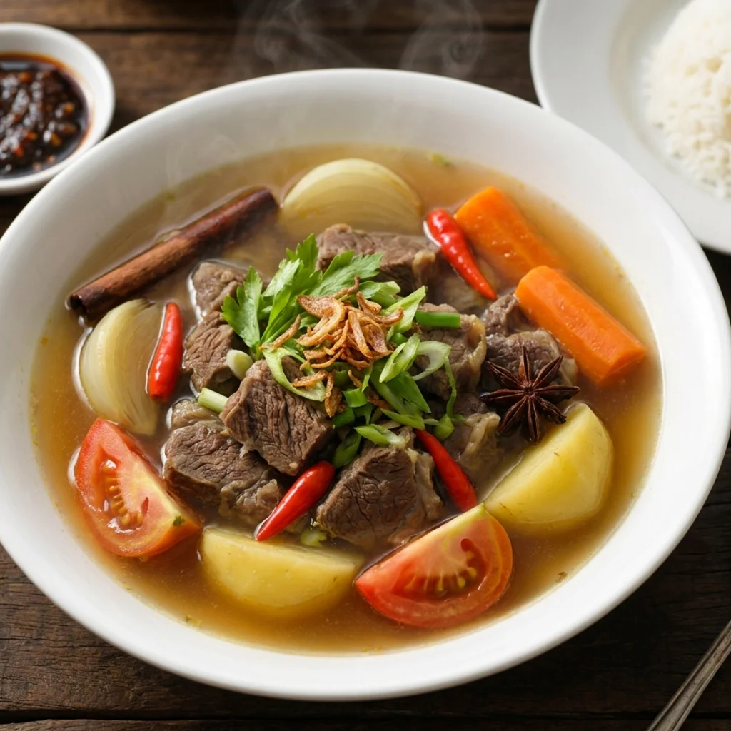 Sup Daging Berempah Kuah Pekat